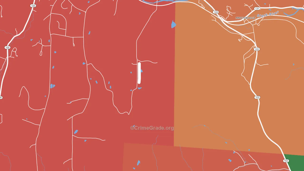 Smithville, VT Map of Burglary Rates