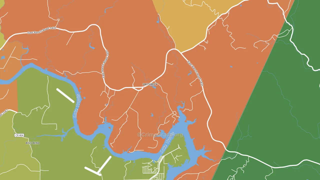 Smithwick, TX Map of Burglary Rates