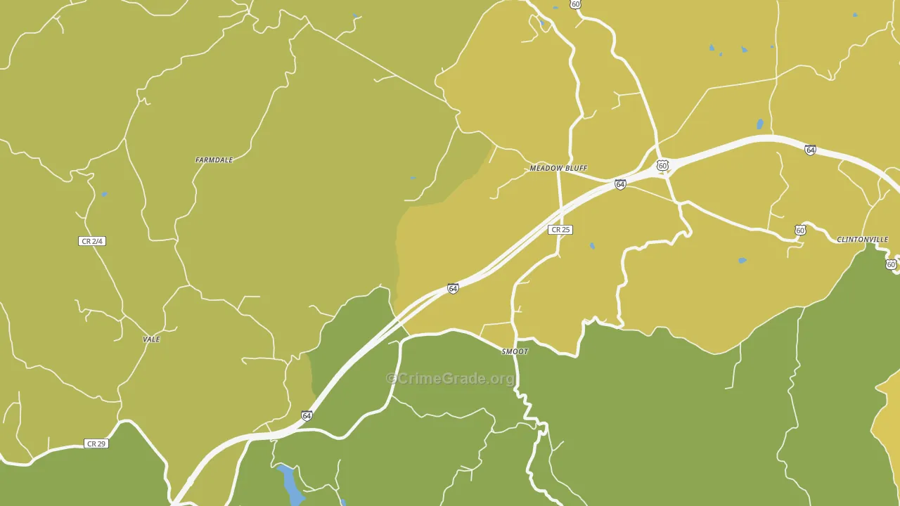 Smoot, WV Map of Burglary Rates