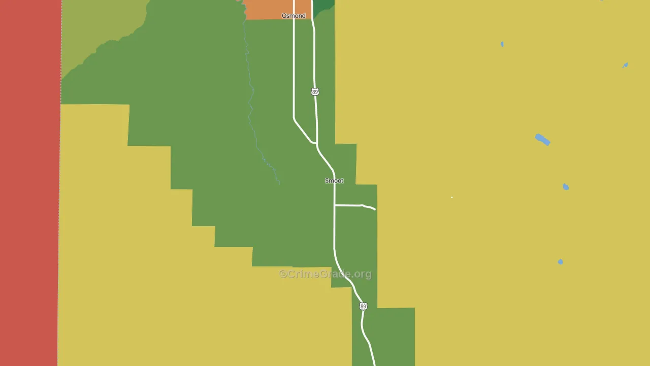 Smoot, WY Map of Burglary Rates