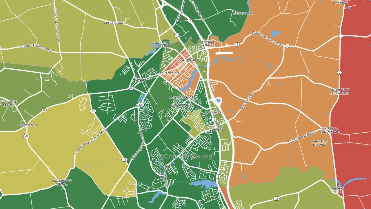 Smyrna, DE Map of Burglary Rates