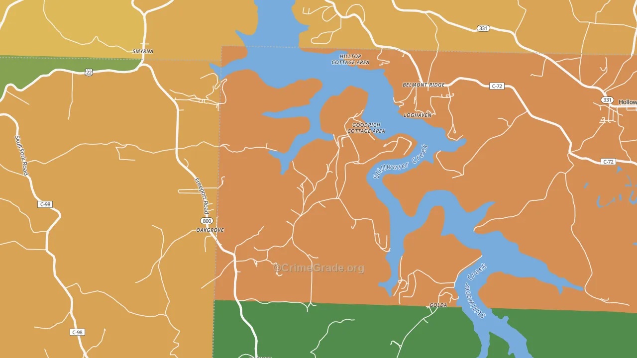 Smyrna, OH Map of Burglary Rates