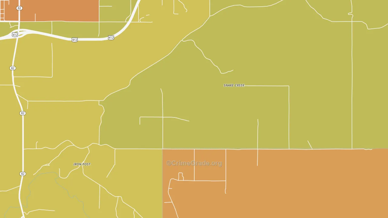 Snake Creek, OK Map of Burglary Rates
