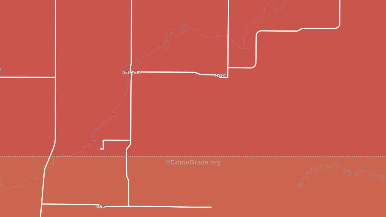Sneedville, TX Map of Burglary Rates