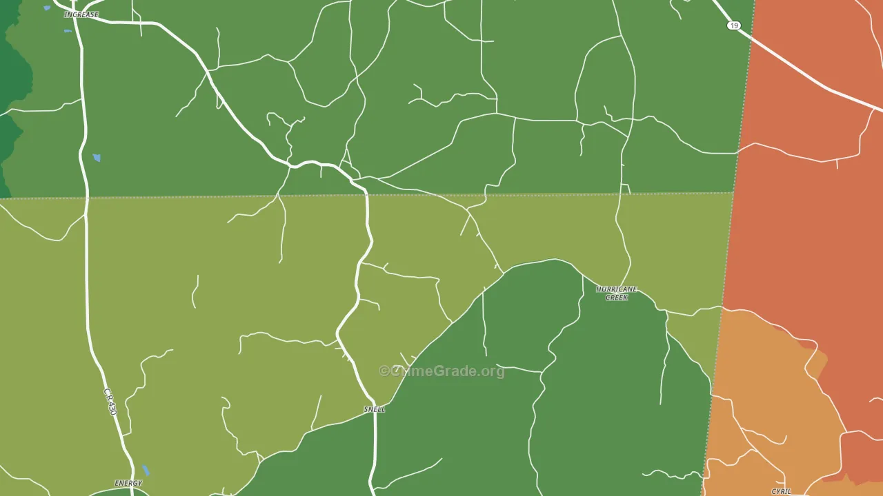 Snell, MS Map of Burglary Rates