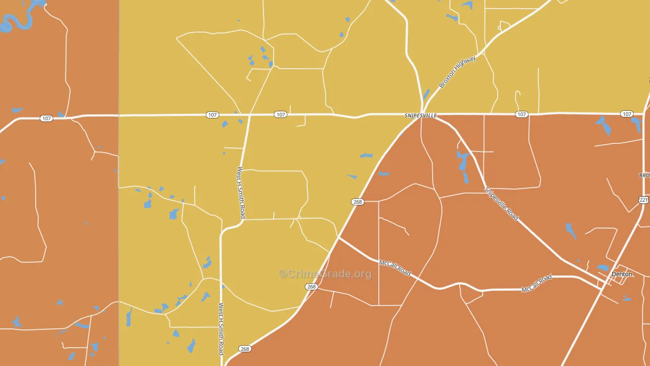 Snipesville, GA Map of Burglary Rates