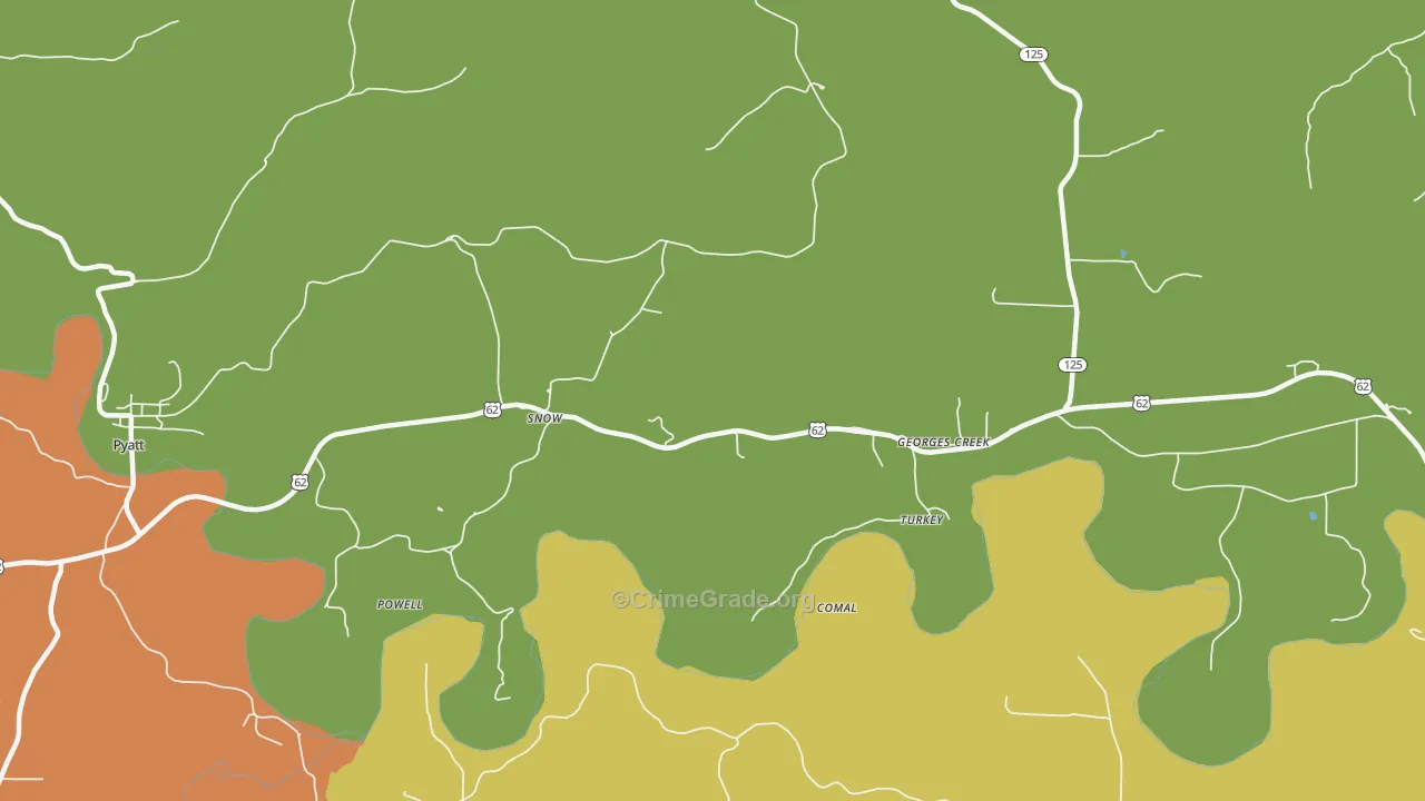 Snow, AR Map of Burglary Rates