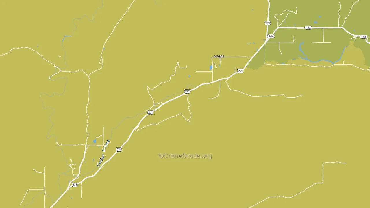 Snow, OK Map of Burglary Rates