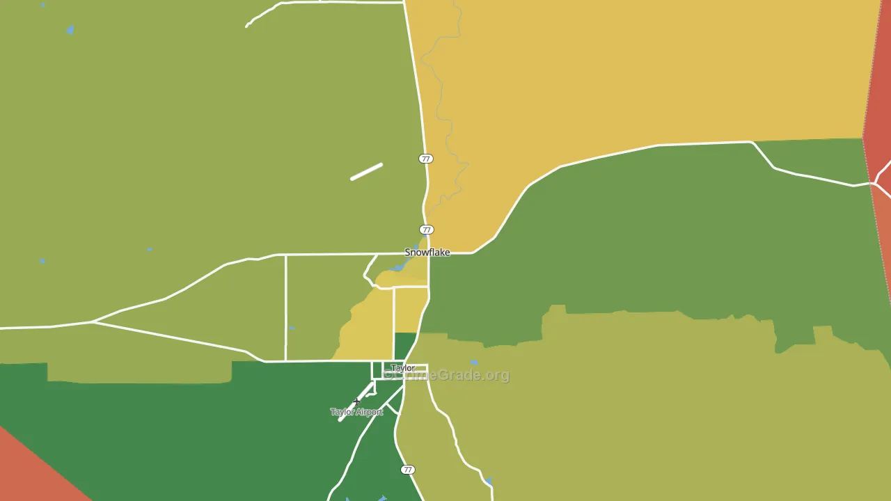 Snowflake, AZ Map of Burglary Rates