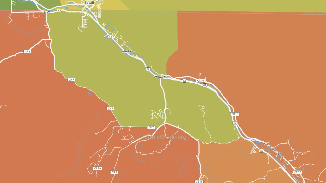 Snowmass, CO Map of Burglary Rates