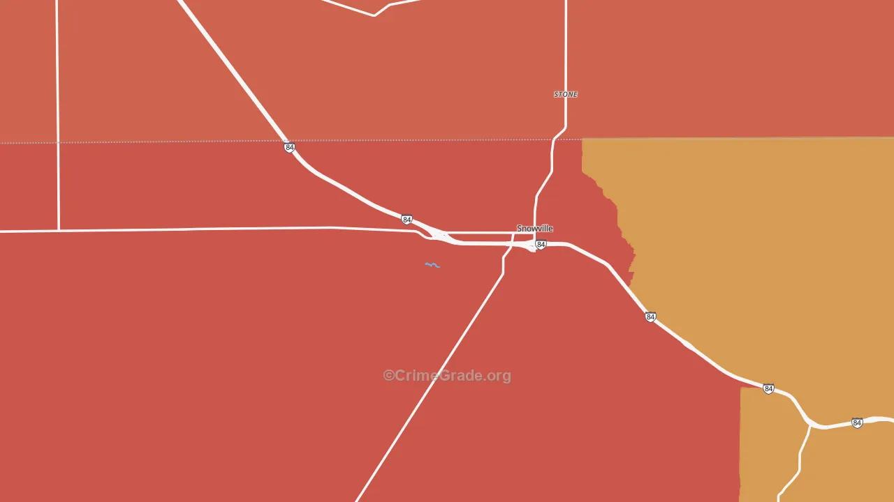 Snowville, UT Map of Burglary Rates