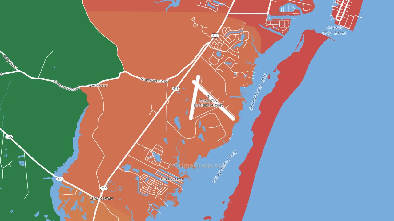 Snug Harbor, MD Map of Burglary Rates