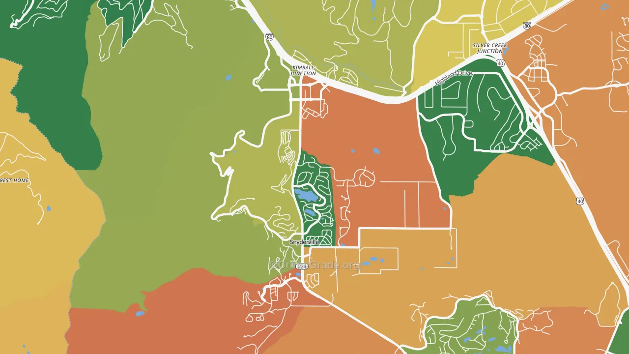 Snyderville, UT Map of Burglary Rates