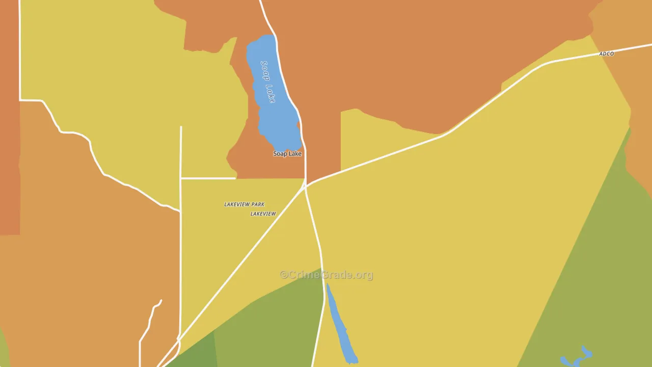 Soap Lake, WA Map of Burglary Rates