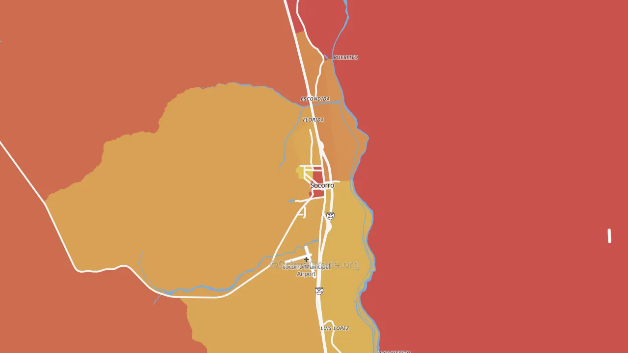 Socorro, NM Map of Burglary Rates