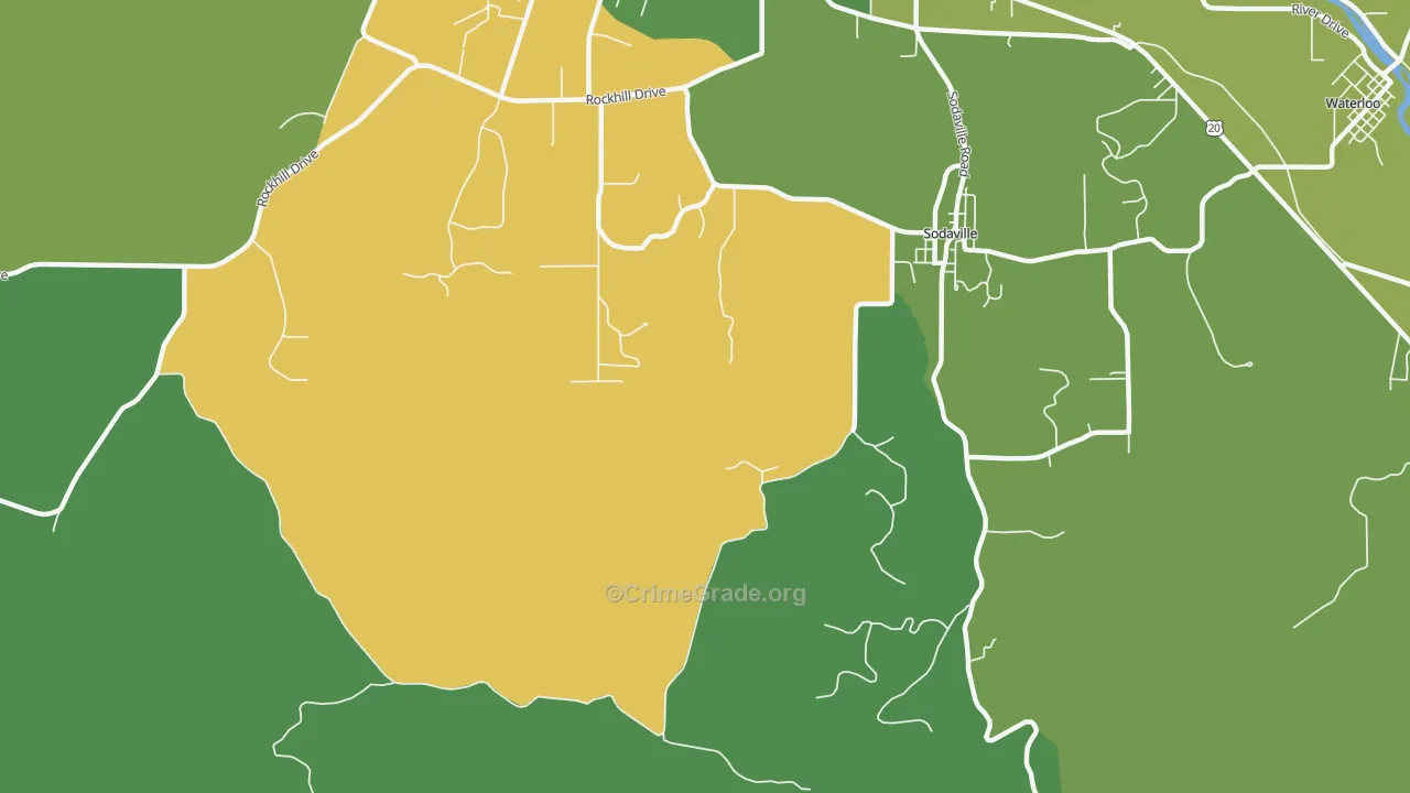 Sodaville, OR Map of Burglary Rates