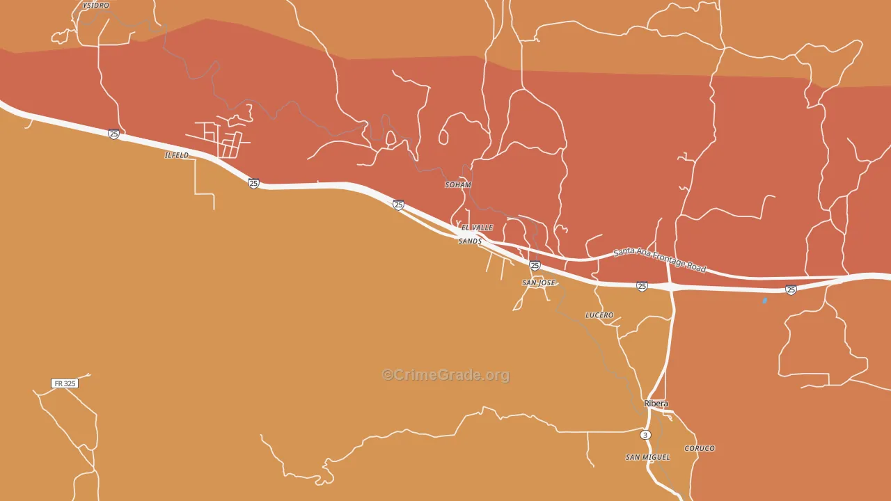 Soham, NM Map of Burglary Rates