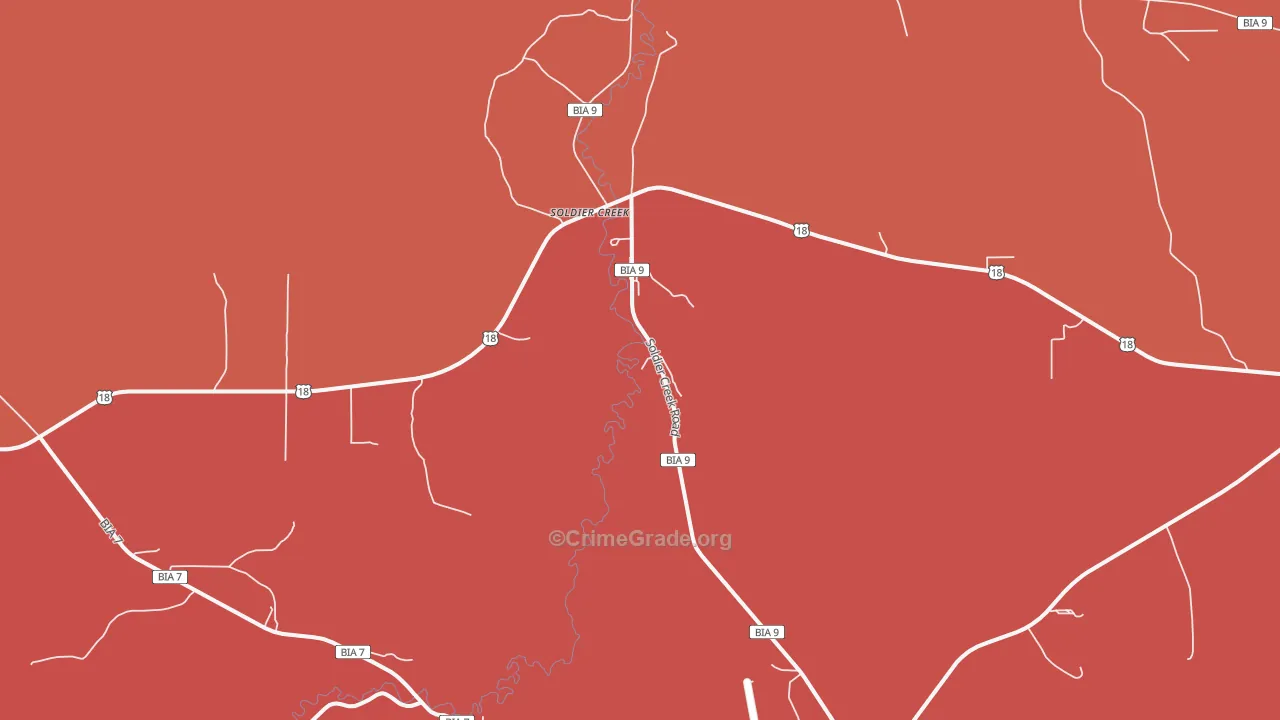 Soldier Creek, SD Map of Burglary Rates