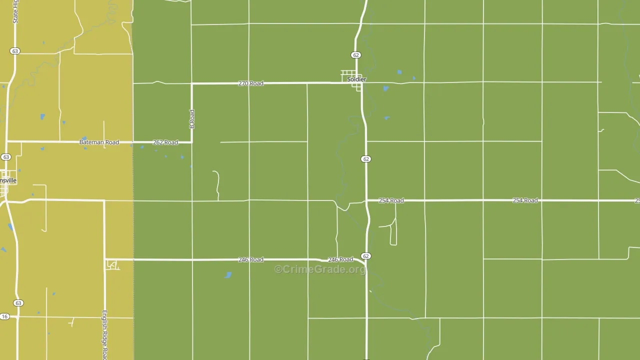 Soldier, KS Map of Burglary Rates