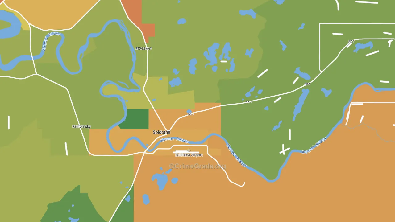 Soldotna, AK Map of Burglary Rates
