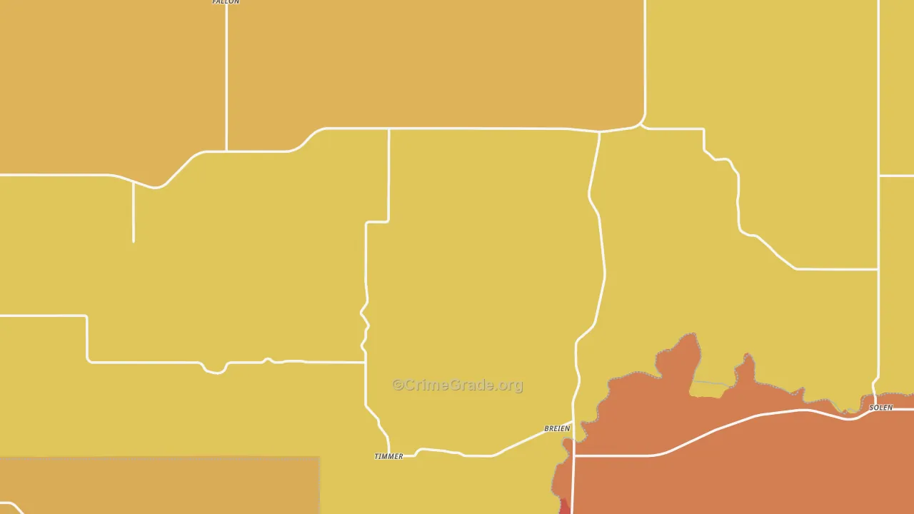Solen, ND Map of Burglary Rates