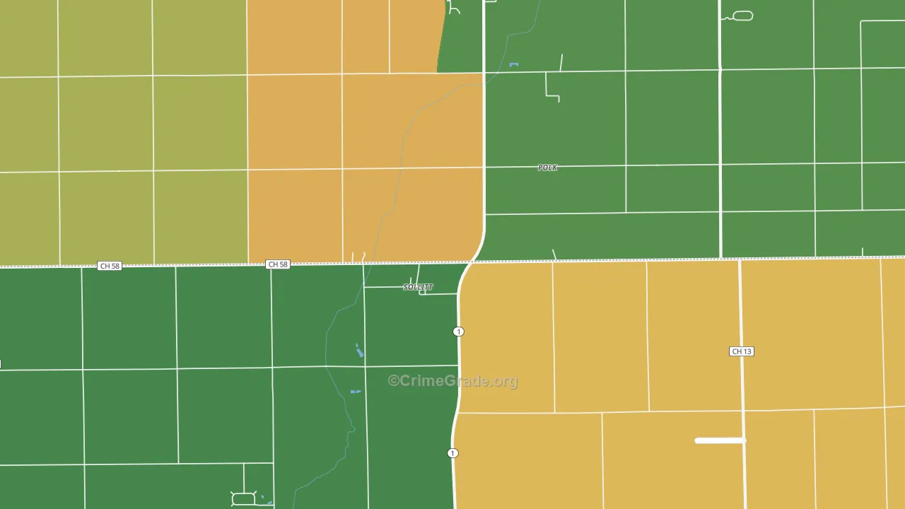 Sollitt, IL Map of Burglary Rates