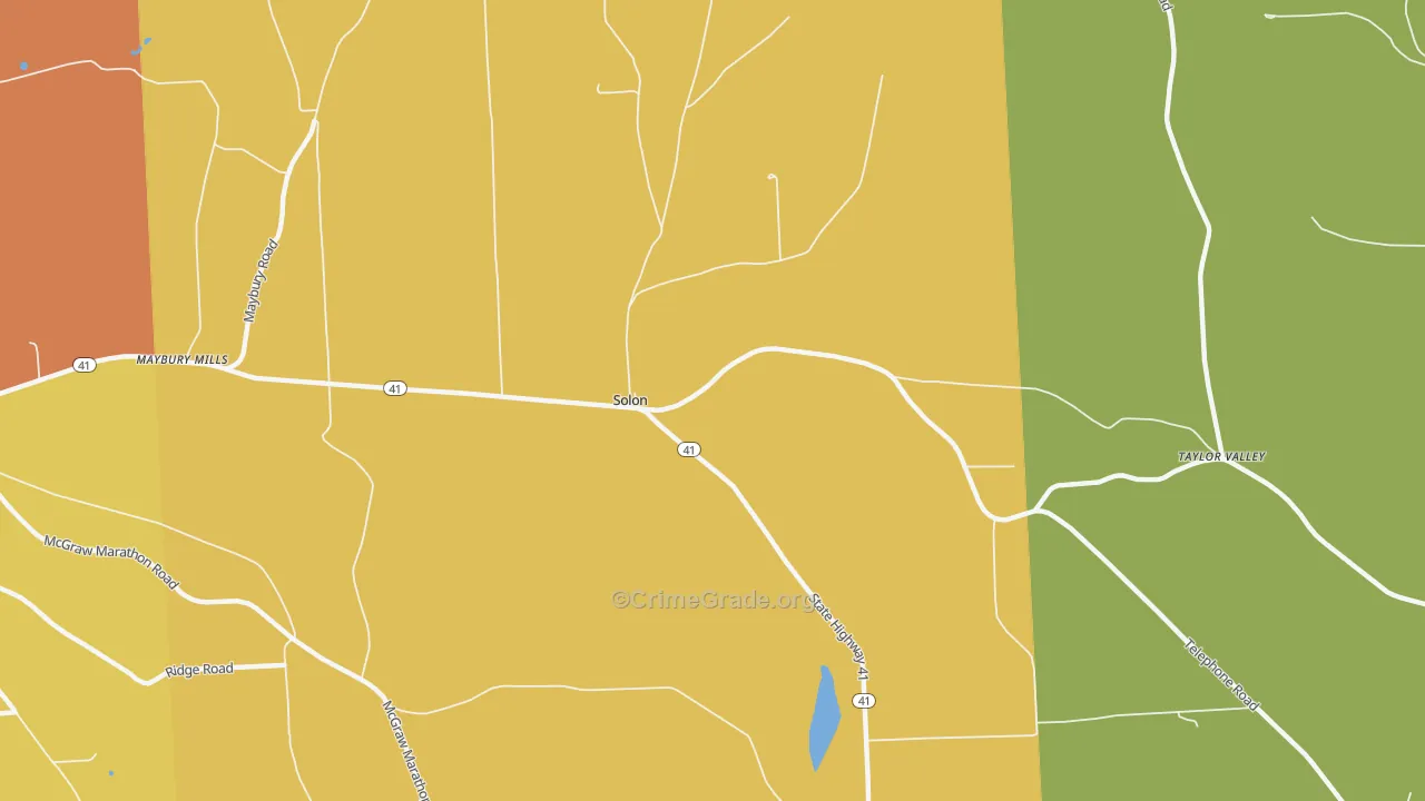 Solon, NY Map of Burglary Rates