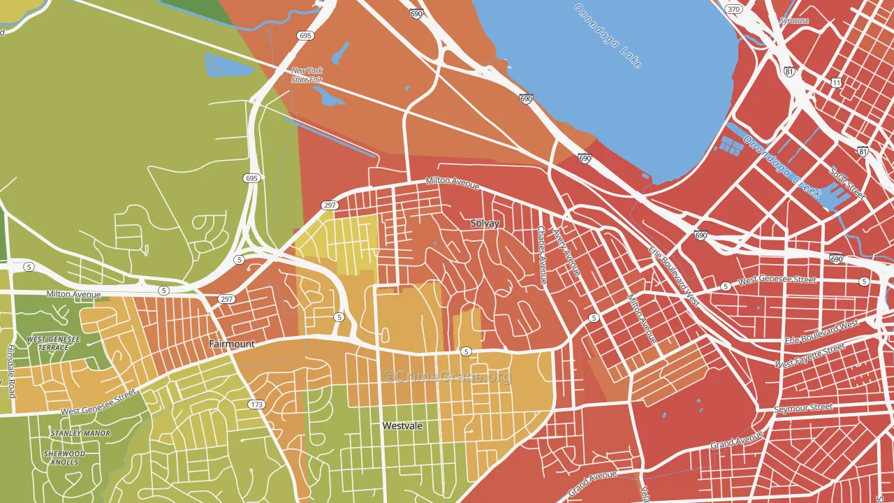 Solvay, NY Map of Burglary Rates