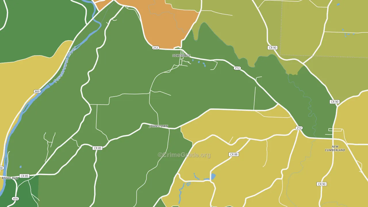 Somerdale, OH Map of Burglary Rates