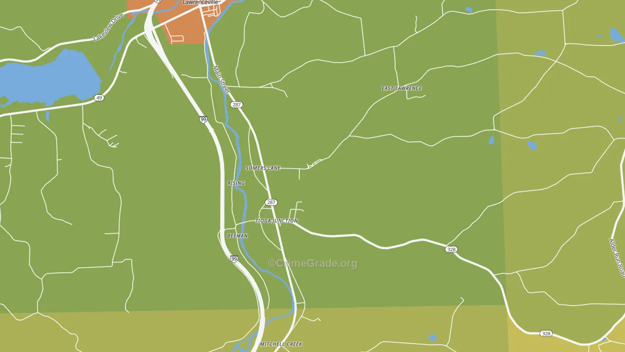 Somers Lane, PA Map of Burglary Rates