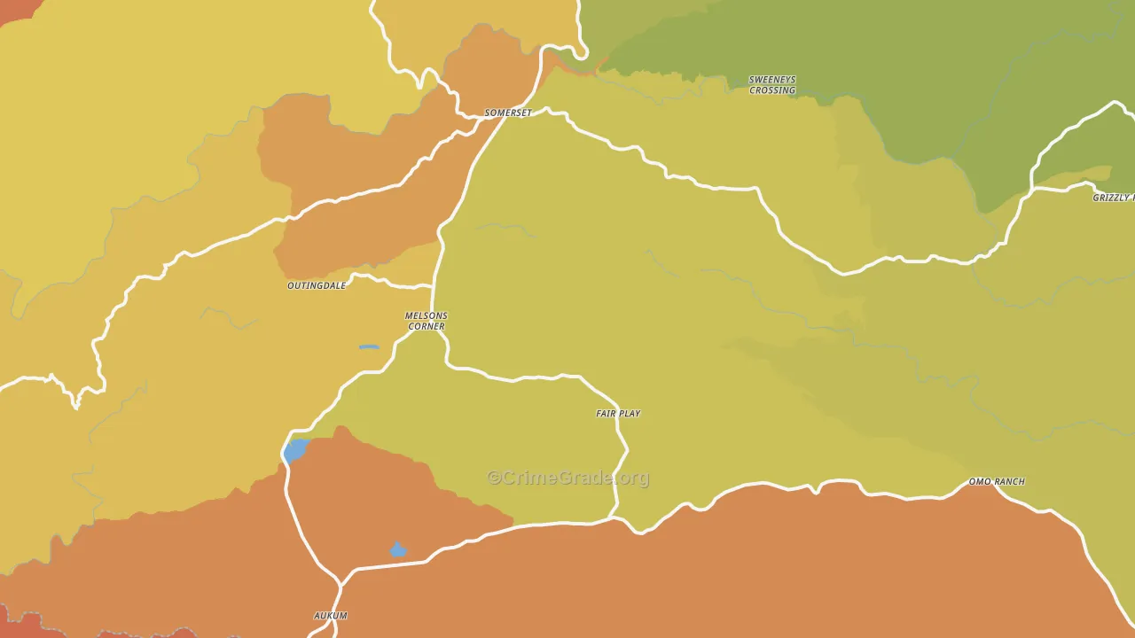 Somerset, CA Map of Burglary Rates