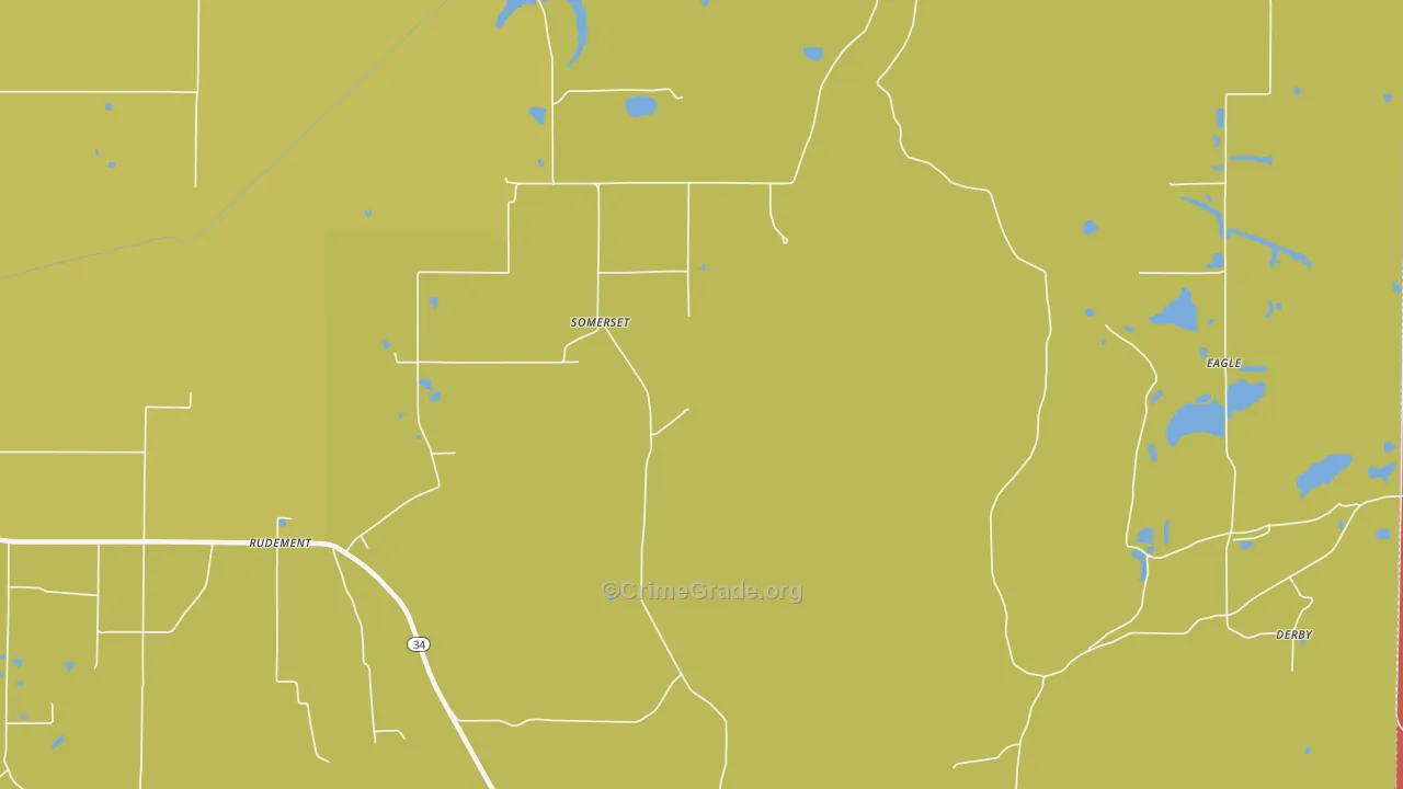 Somerset, IL Map of Burglary Rates