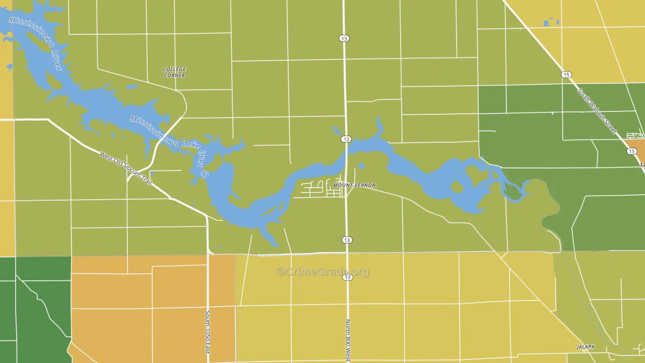 Somerset, IN Map of Burglary Rates