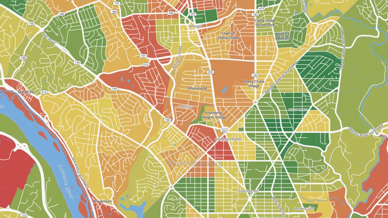 Somerset, MD Map of Burglary Rates