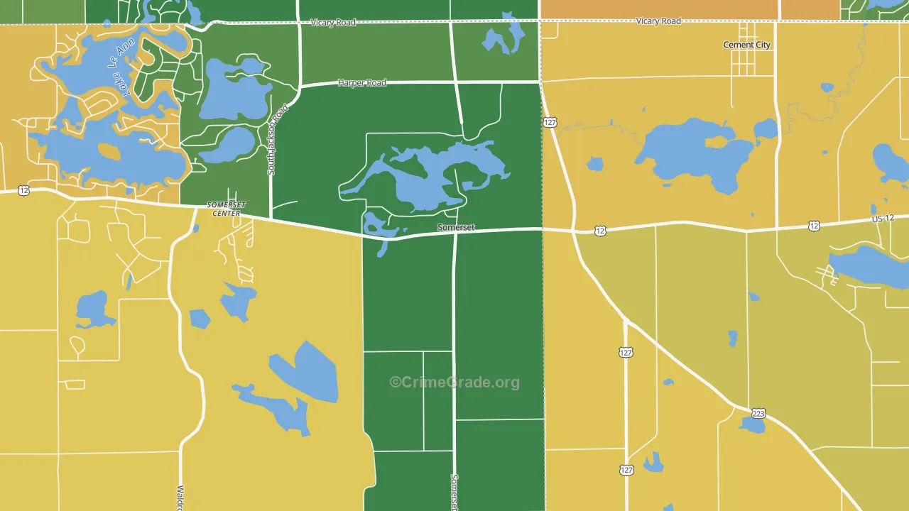 Somerset, MI Map of Burglary Rates