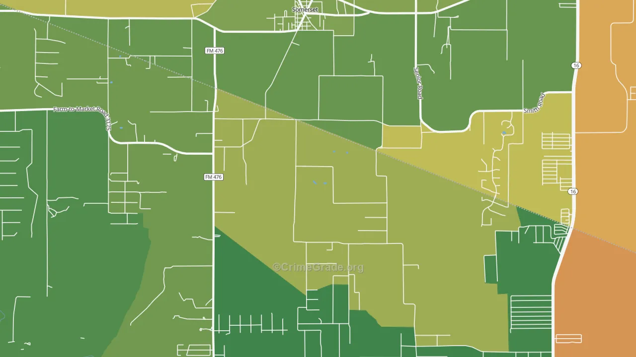 Somerset, TX Map of Burglary Rates