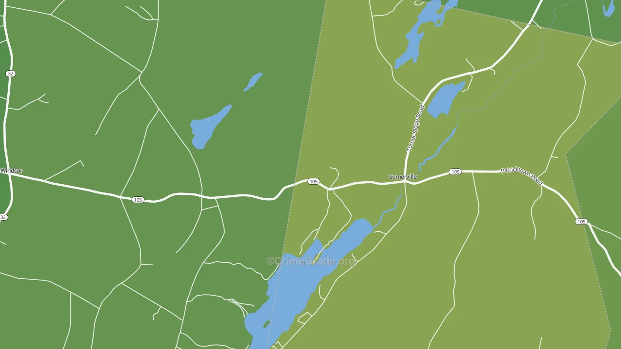 Somerville, ME Map of Burglary Rates