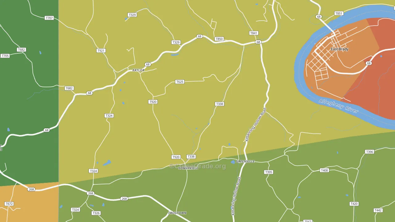 Somerville, PA Map of Burglary Rates