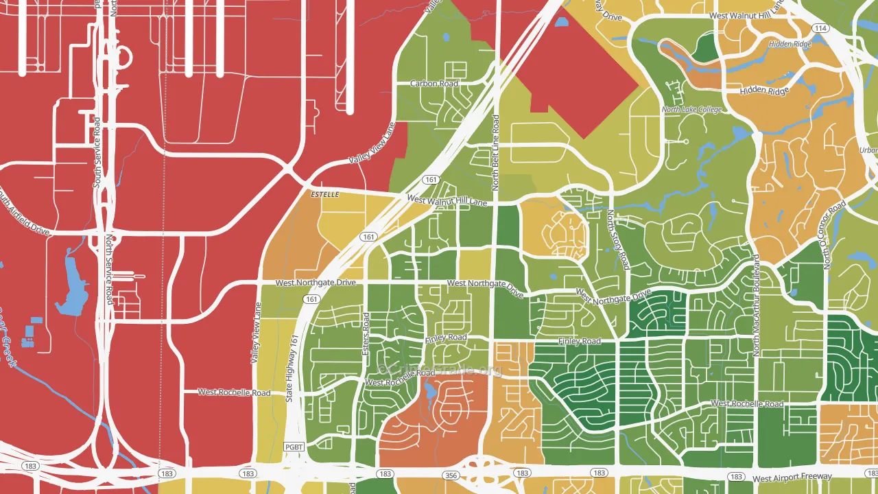 Song, Irving, TX Map of Burglary Rates