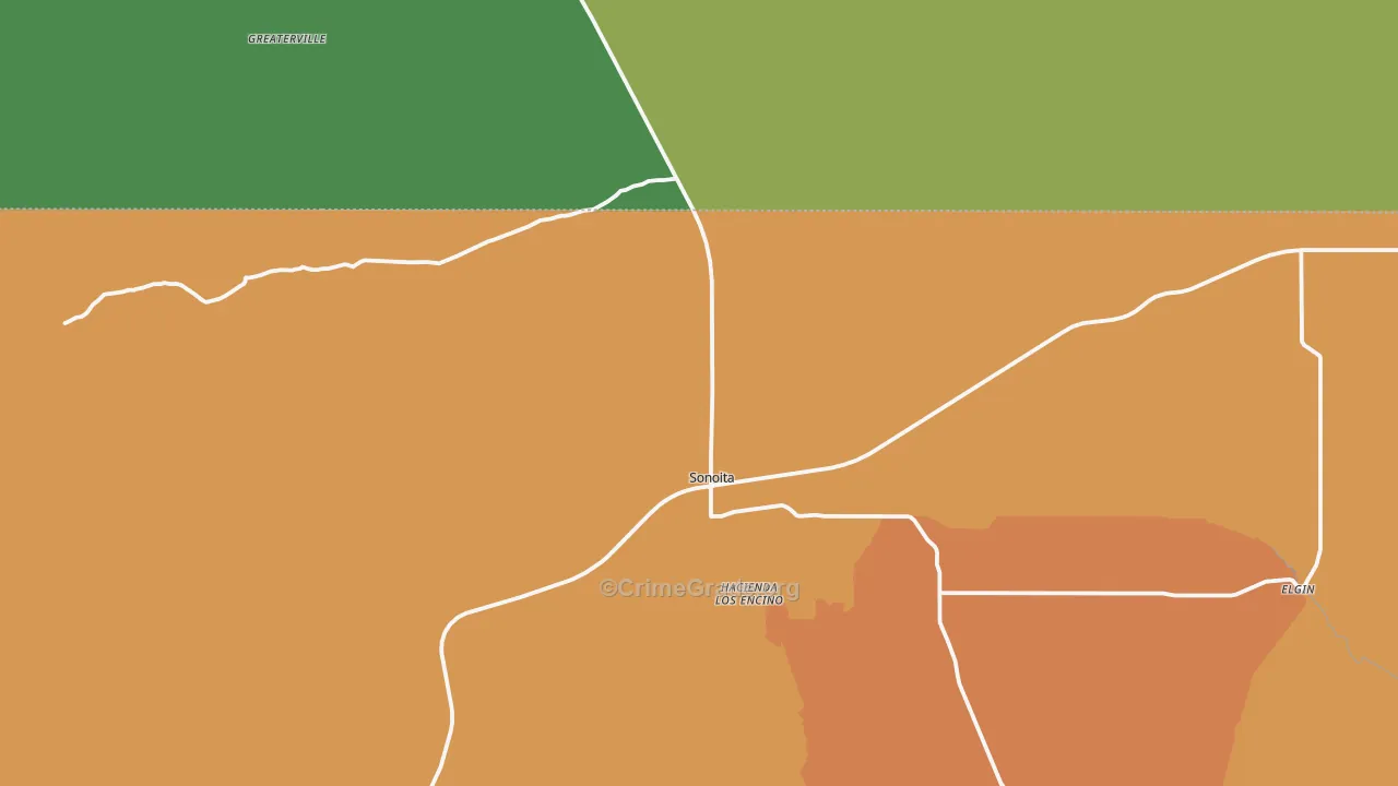 Sonoita, AZ Map of Burglary Rates