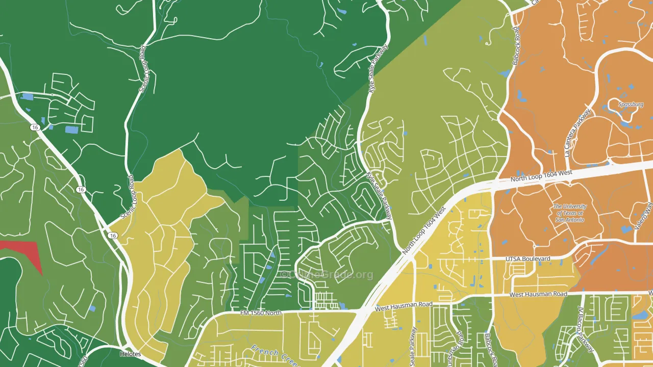 Sonoma Ranch, Helotes, TX Map of Burglary Rates