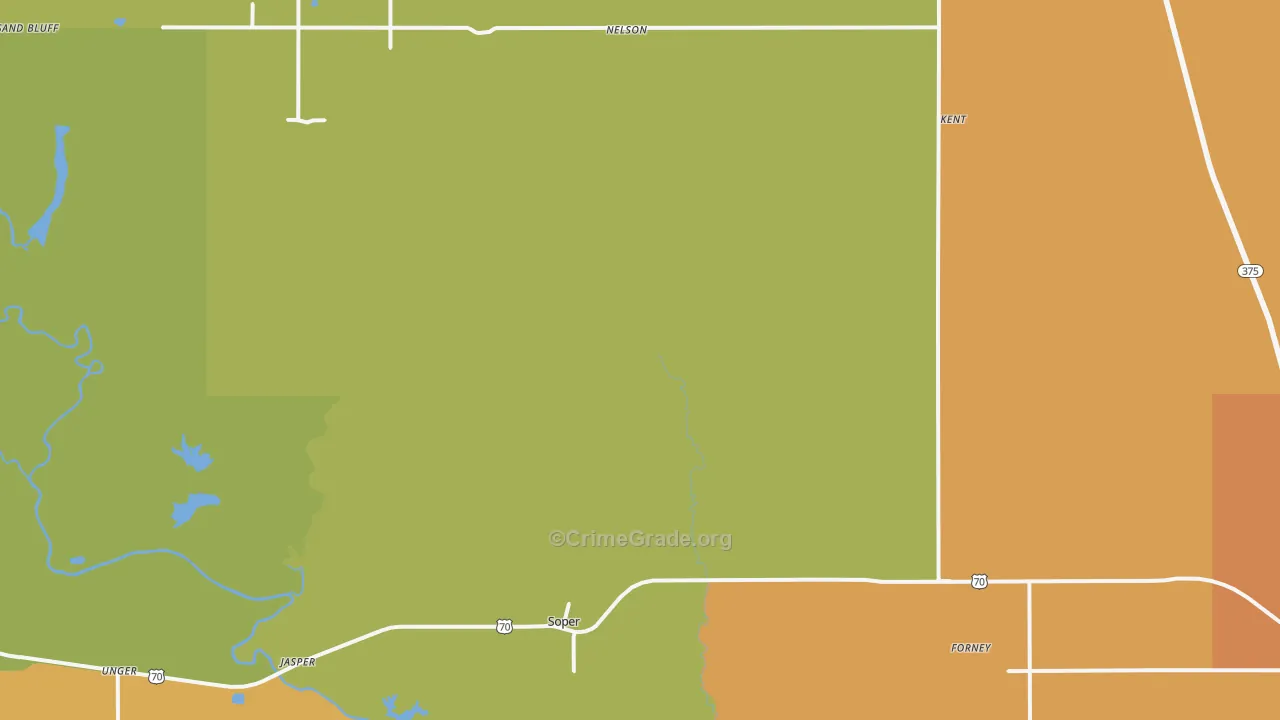 Soper, OK Map of Burglary Rates