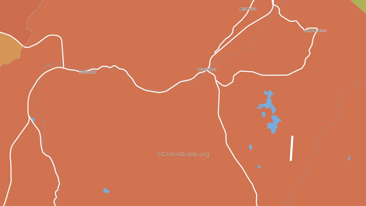Sorensens, CA Map of Burglary Rates