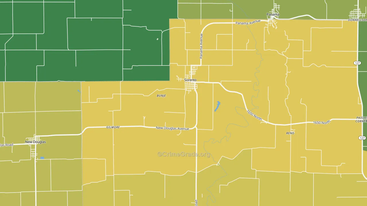 Sorento, IL Map of Burglary Rates