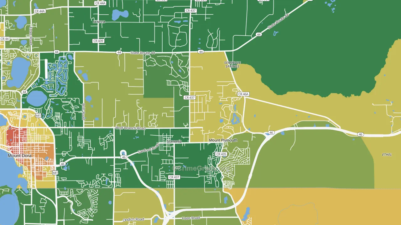 Sorrento, FL Map of Burglary Rates