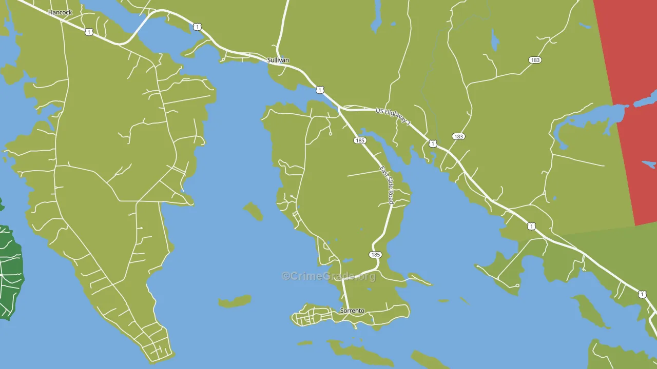 Sorrento, ME Map of Burglary Rates