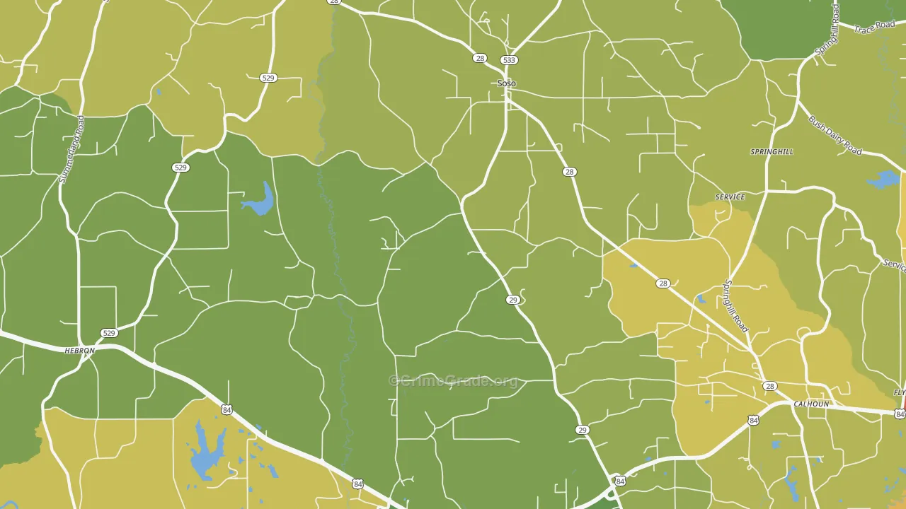 Soso, MS Map of Burglary Rates