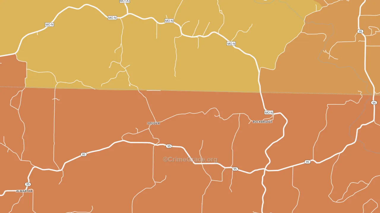Souder, MO Map of Burglary Rates