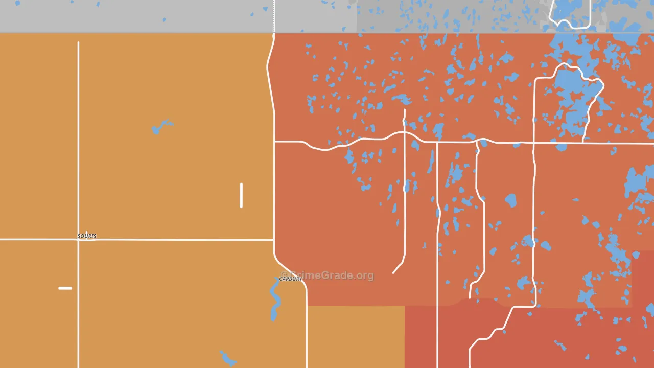 Souris, ND Map of Burglary Rates