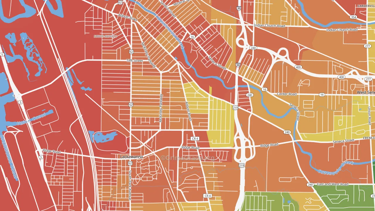 South Abbott, Buffalo, NY Map of Burglary Rates